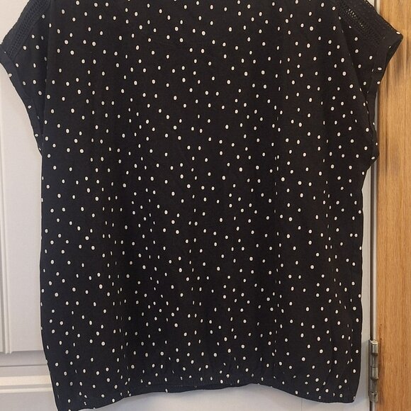 Cleo Black White Polka Dot Short Sleeve Top - Picture 7 of 7